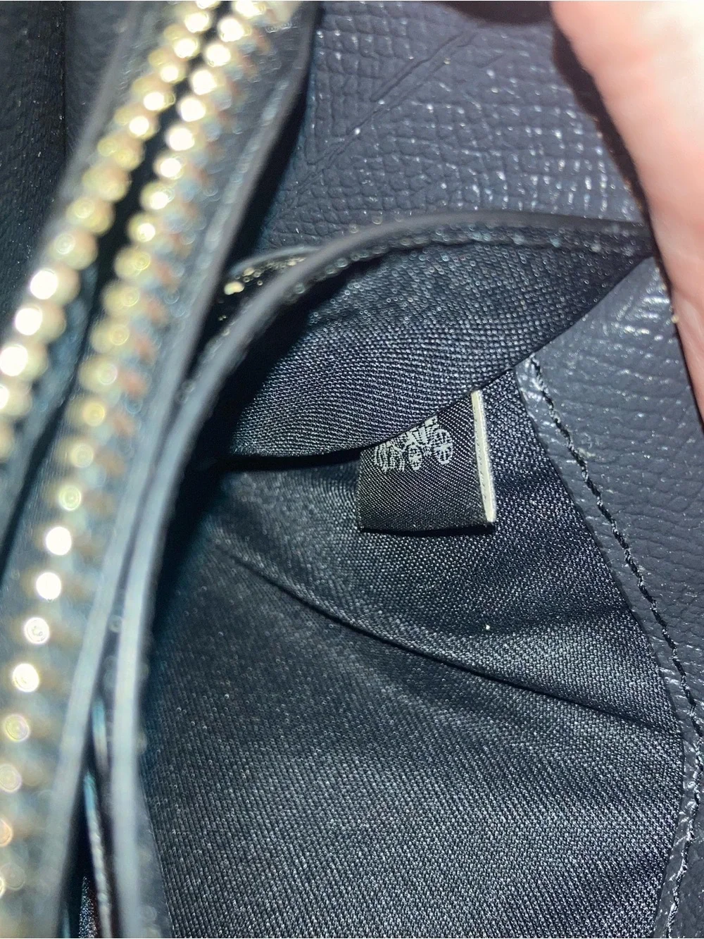 Coach Pebbled Leather Clutch in Light Gray with Silver Studs